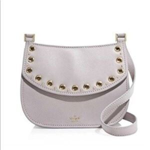 Kate Spade Boulder Lane Maggy Saddle Bag Leather lavender msrp $348